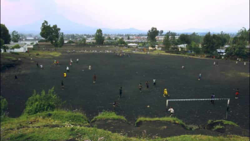 Volcanoes Stadium, Goma, the venue, a year before the match; do note the colour of the soil @Getty Images