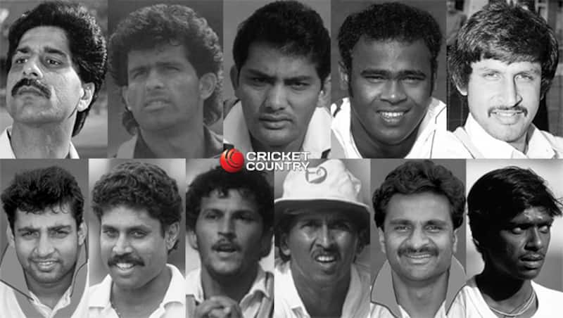 Top, from left: Krishnamachari Srikanth, Raman Lamba (courtesy: Wikimedia Commons), Mohammad Azharuddin, Vinod Kambli, Sandeep Patil Bottom, from left: Ajay Jadeja (c), Kapil Dev, Roger Binny, Kiran More (wk), Javagal Srinath, Laxman Sivaramakrishnan &copy; Getty Images