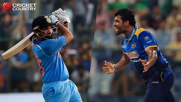 Rohit Sharma (L) and Thisara Perera © AFP