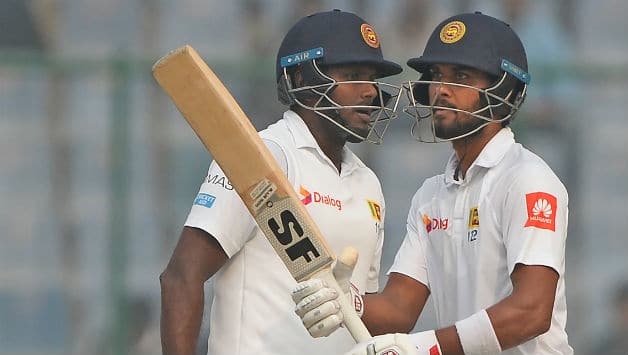 Mathews and Chandimal built a 116-run partnership © AFP