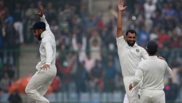 Mohammed Shami picked Sri Lanka's wicket on the first-ball of his spell © AFP
