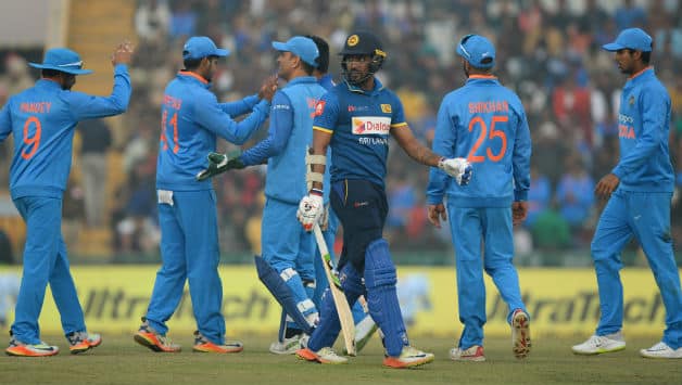 Danushka Gunathilaka fell to Jasprit Bumrah for 16 © AFP