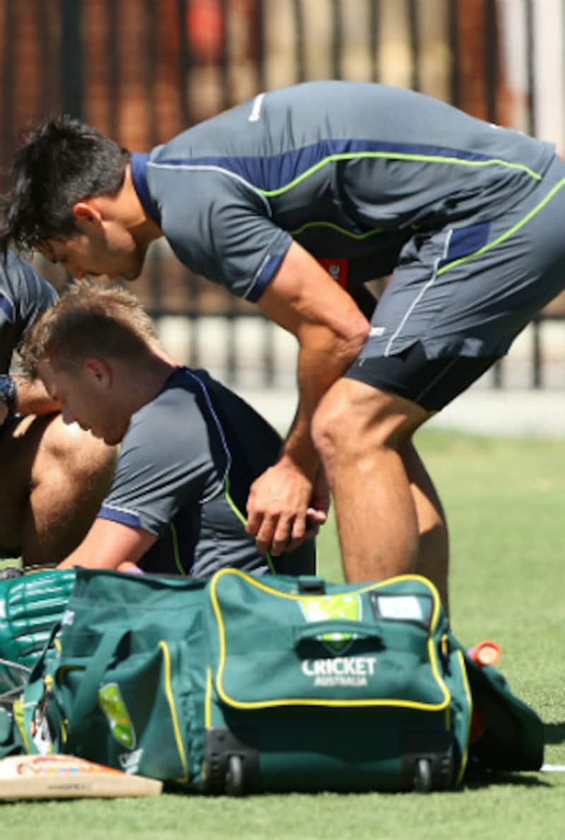 Mitchell Johnson had fractured David Warner's finger at WACA, Perth nets in 2013 &Acirc;&copy; Getty Images