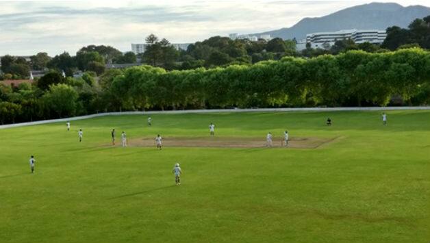 A school cricket match in progress at the Wynberg Boys’ School © Arjun Srinivas