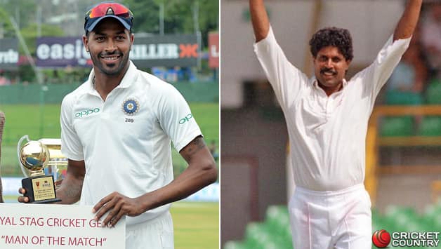 Hardik Pandya (left) and Kapil Dev (Image courtesy: AFP)