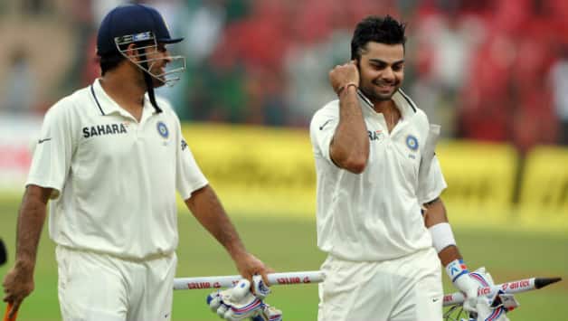 MS Dhoni (L) and Virat Kohli © Getty Images