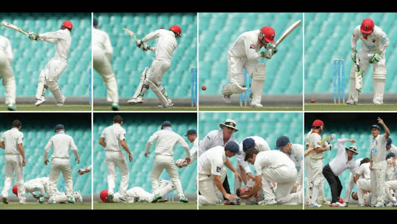 The last ball that Phillip Hughes faced &Acirc;&copy; Getty Images