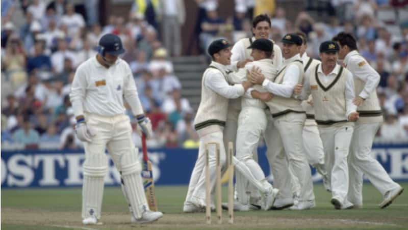 Mike Gatting walking off the field after being dismissed by Warne's ball of the century © Getty Images