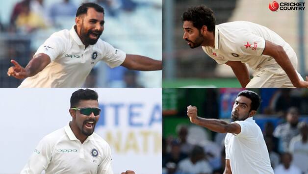 Top row (from left): Mohammed Shami, Bhuvneshwar Kumar Bottom Row (from left): Ravindra Jadeja, Ravichandran Ashwin © AFP