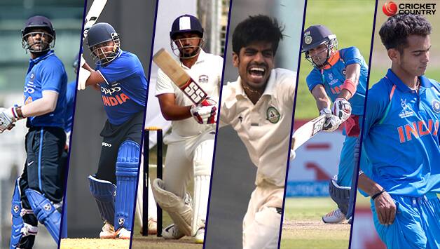 From left to right: Mayank Agarwal, Prithvi Shaw, Anmolpreet Singh, Rajneesh Gurbani, Shubman Gill and Kamlesh Nagarkoti © Getty Images