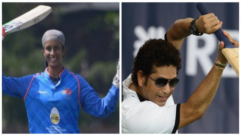 Jemimah Rodrigues and Sachin Tendulkar &copy; Jemimah Rodrigues Instagram handle and Getty Images