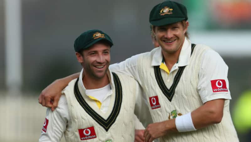 Phil Hughes (left) and Shane Watson &Acirc;&copy; Getty Images
