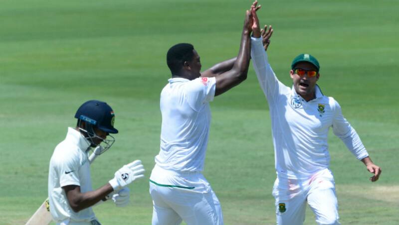 Lungi Ngidi celebrates the dismissal of Hardik Pandya &Acirc;&copy; Getty Images