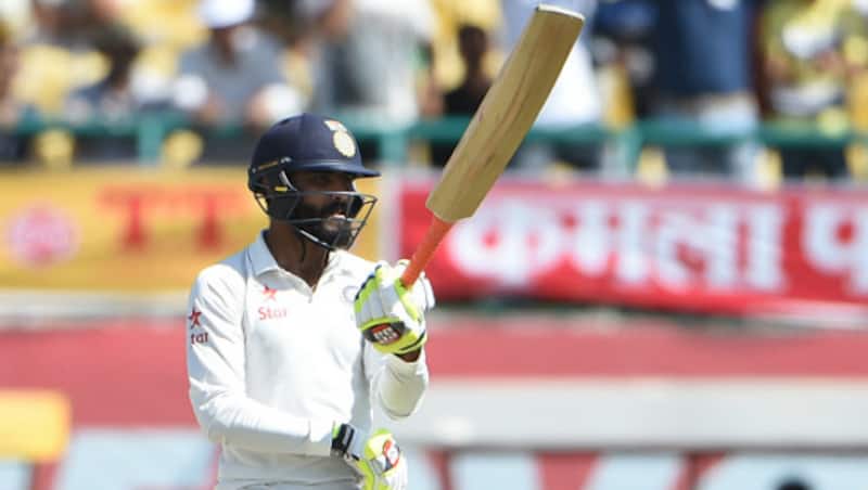 Ravindra Jadeja had his best batting year. He continued to celebrate his fifties with bat-fencing acts (Image courtesy: AFP)