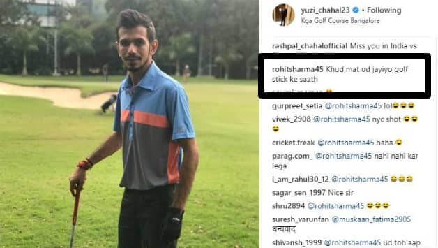 Rohit pulls Chahal's leg. Picture courtesy: Yuzvendra Chahal's instagram account