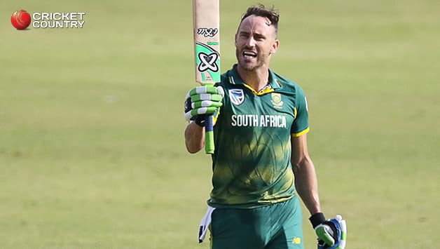 Faf du Plessis scored his second ODI hundred against India to help South Africa reach a total of 269 runs Kuldeep Yadav was pick of the bowler's for India, claiming 3 for 34 © AFP