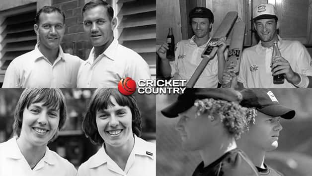 Clockwise from top left: Alec and Eric Bedser, Steve and Mark Waugh, Hamish and James Marshall, and Jane and Jill Powell © Getty Images