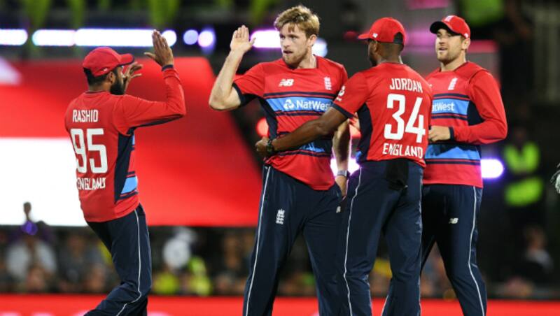 England bowling AFP