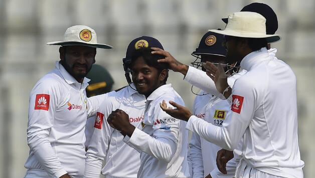 Akila Dananjaya finished with 8 wickets from his debut match © AFP