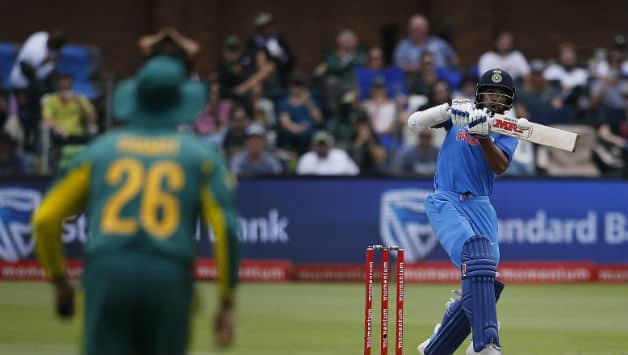 Shikhar Dhawan provided India a swift start but fell for 34 playing the pull © AFP