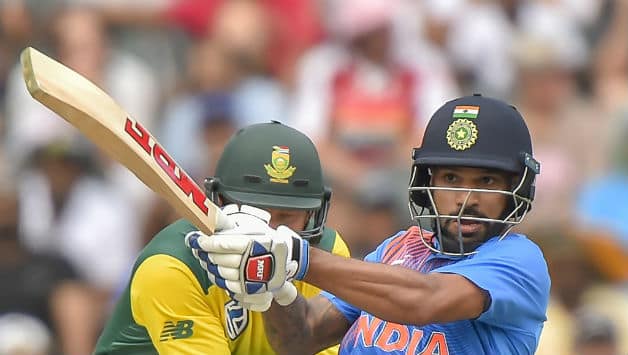 Shikhar Dhawan top-scored for India scoring his 4th T20I fifty © Getty Images