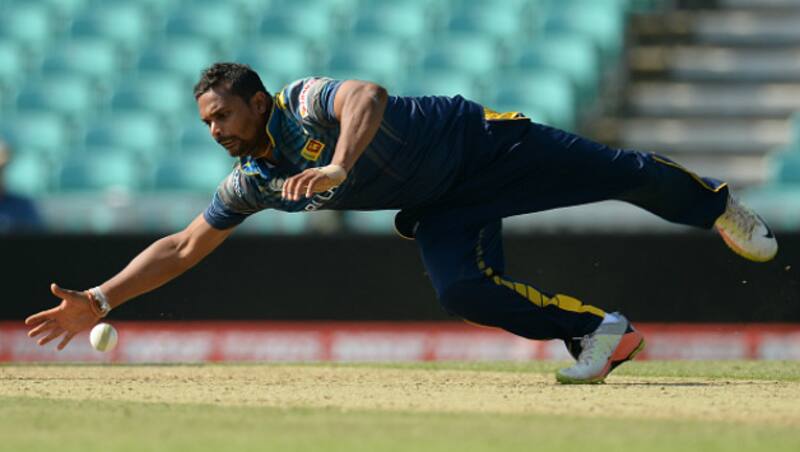 Gunaratne injured himself during fielding practice © Getty Images