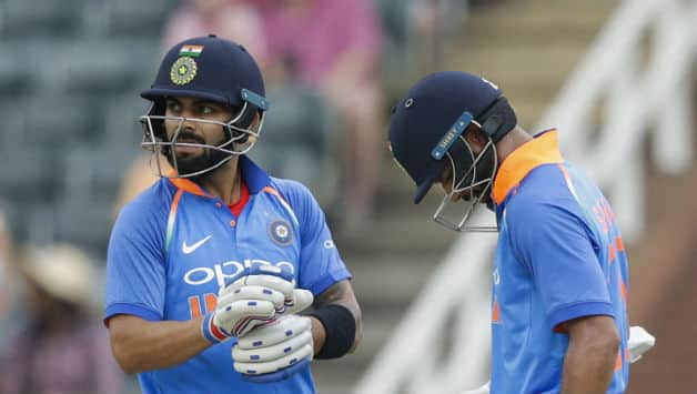 Virat Kohli and Shikhar Dhawan added their eight 100 runs stand in ODIs; fourth against South Africa © AFP
