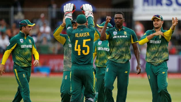 Lungi Ngidi claimed wickets of Rohit, Rahane, Pandya and Dhoni © AFP