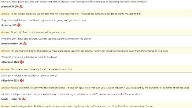 The Q & A section between the seller and the buyers Photo Courtesy: Trade Me website