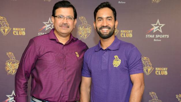 Dinesh Karthik (R) will fill in Gautam Gambhir's shoes in KKR dugout © KKR team