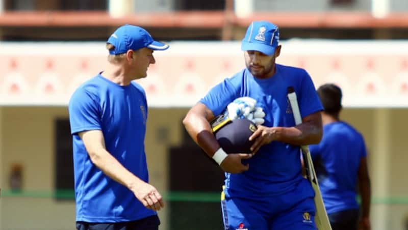 Stuart Binny during practice session &Acirc;&copy; IANS