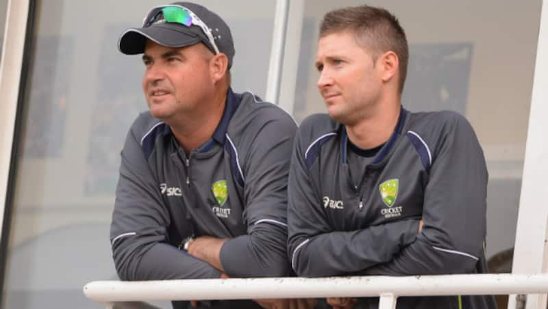 Mickey Arthur (left) and Michael Clarke during their Australia days © Getty Images