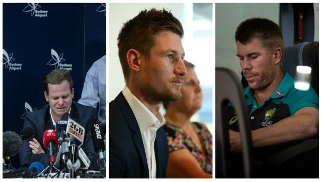 Steven Smith, Cameron Bancroft and David Warner after the final verdict © Getty Images