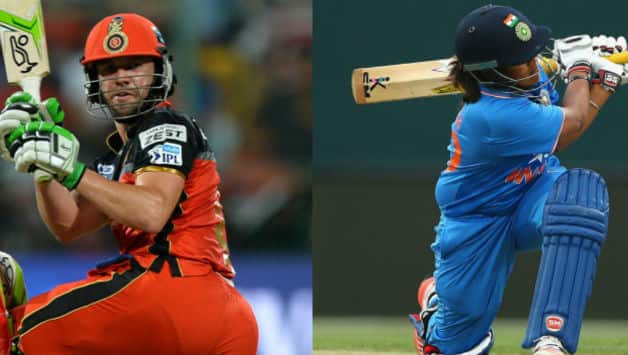 AB de Villiers (L) and Veda Krishnamurthy (Image courtesy: AFP/Getty Images).