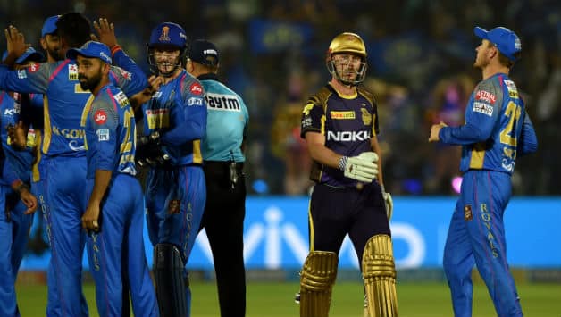 Chris Lynn falls for 0 off K Gowtham © AFP