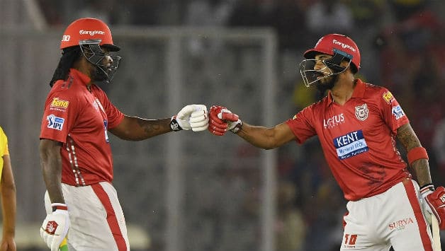 Chris Gayle (L) and KL Rahul put on 96 for the first wicket © AFP