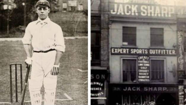 Jack Sharp (left) and his shop at Whitechapel, Liverpool (courtesy: Toffee Web)