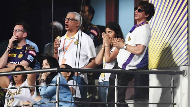 Kolkata co-owner Shahrukh Khan seen at Eden Gardens © AFP