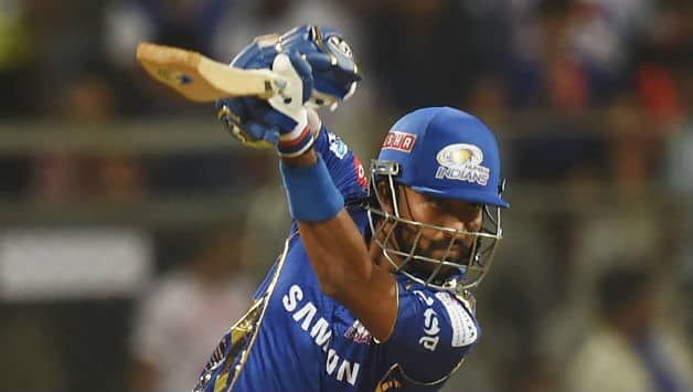 Krunal Pandya scored a brisk 41 off 22 that saw Mumbai reach 165 for 4 © AFP