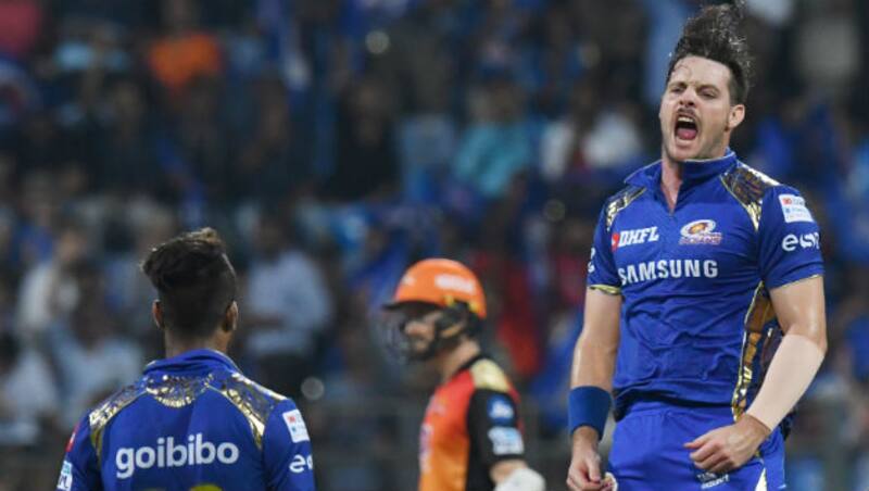 Mitchell McClenaghan, Shikhar Dhawan, Mayank Markande, Hardik Pandya, SRH, MI, IPL 2018