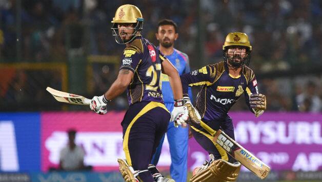 Nitish Rana Dinesh Karthik took Kolkata Knight Riders to victory © AFP