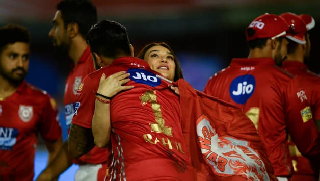 Punjab owner Priety Zinta was seen pumped as always and gave a warm hug to the player of the match, Rahul © AFP