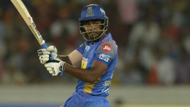 Sanju Samson led Rajasthan's charge making a 42-ball 49 © AFP