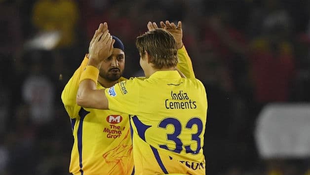 Shane Watson claimed the key wicket of Gayle pulling things back for CSK © AFP