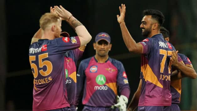 Ben Stokes (L) and Jaydev Unadkat from IPL 2017 © BCCI