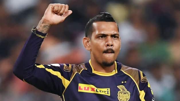 Sunil Narine brought KKR back in the match picking Wriddhiman Saha and Shikhar Dhawan's wickets © AFP