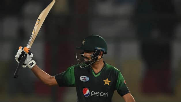 Babar Azam scored his first T20I hundred © AFP