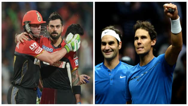 AB de Villiers, Virat Kohli (left) and Roger Federer, Rafael Nadal (left) © AFP