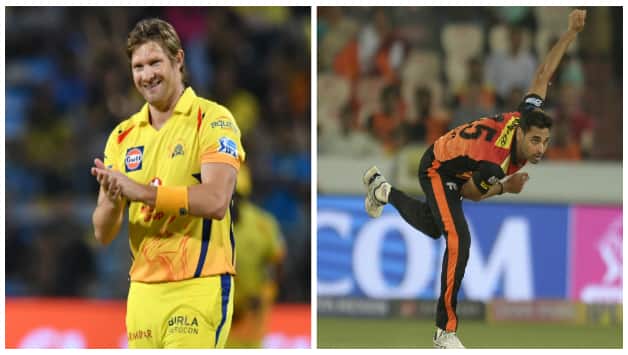 Shane Watson has been CSK's leading wicket-taker while Bhuvi has been SRH's most economical bowler. Who will end with most wickets? © AFP