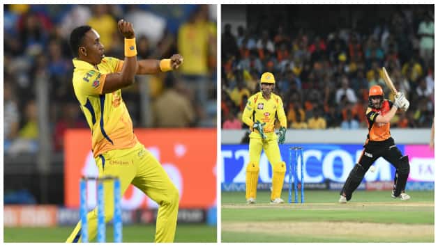 Dwayne Bravo and Kane Williamson © AFP